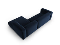 Cosmopolitan Design - Divano angolare destro "Mackay" 4 posti in velluto blu reale 