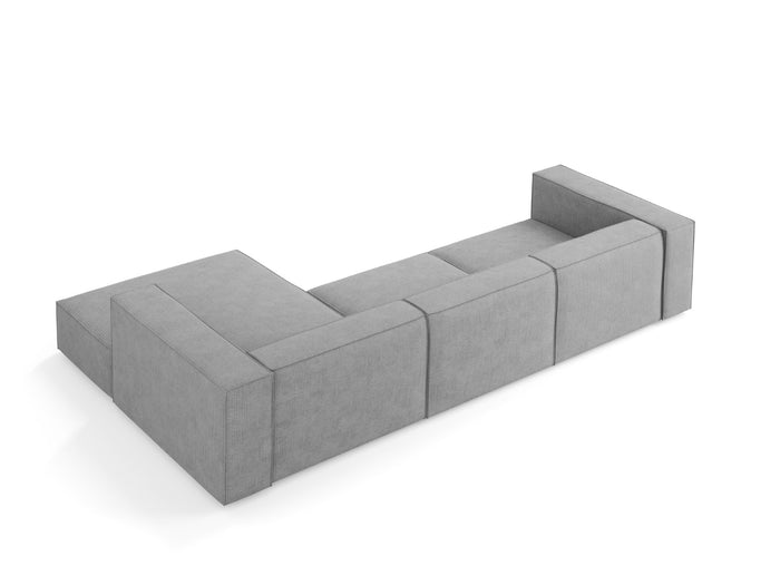 Cosmopolitan Design - Divano angolare destro "Arendal" 4 posti in ciniglia con effetto a coste grigio scuro 