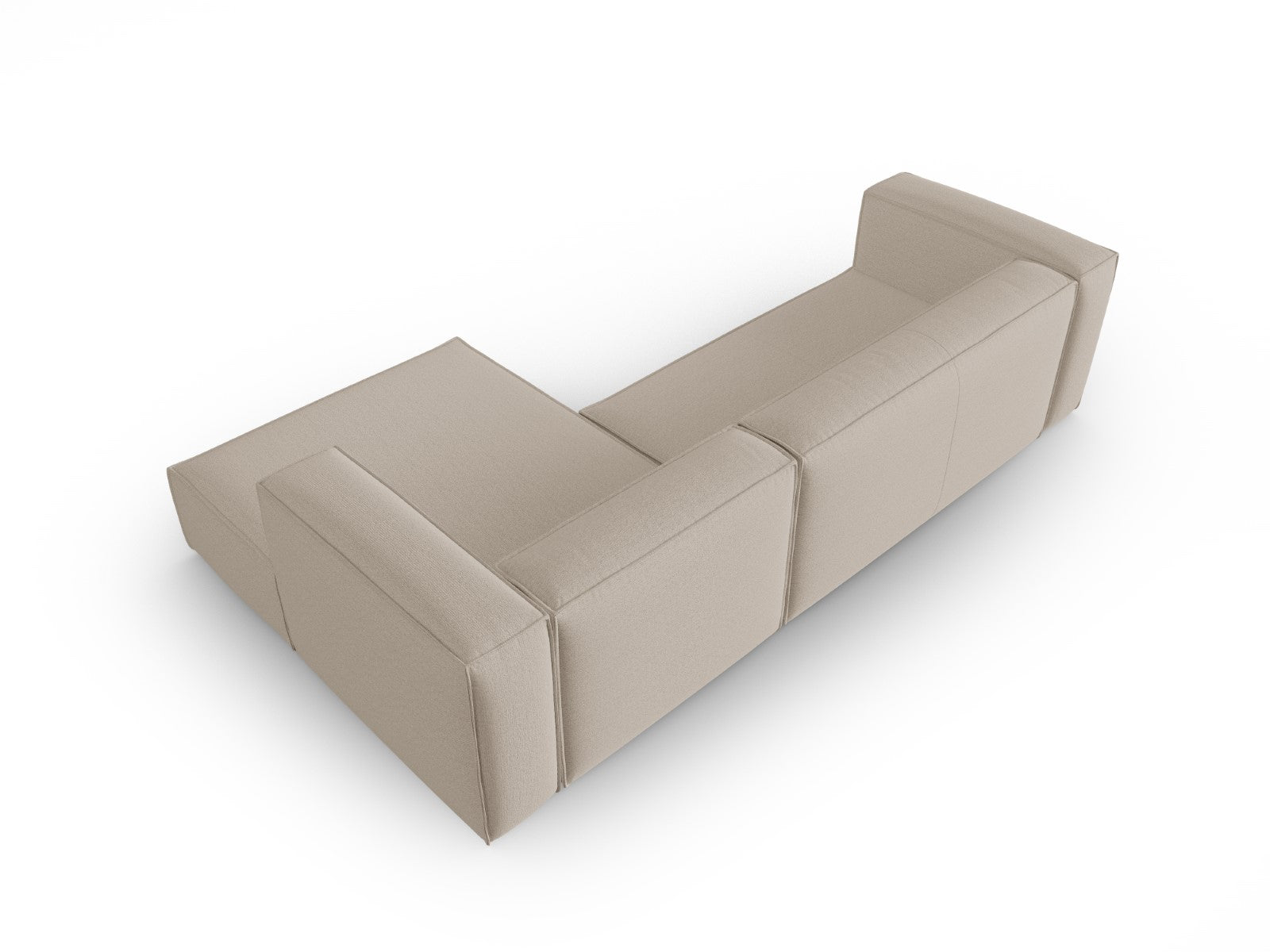 Cosmopolitan Design - Divano angolare destro "Mackay" 4 posti in velluto strutturato beige 