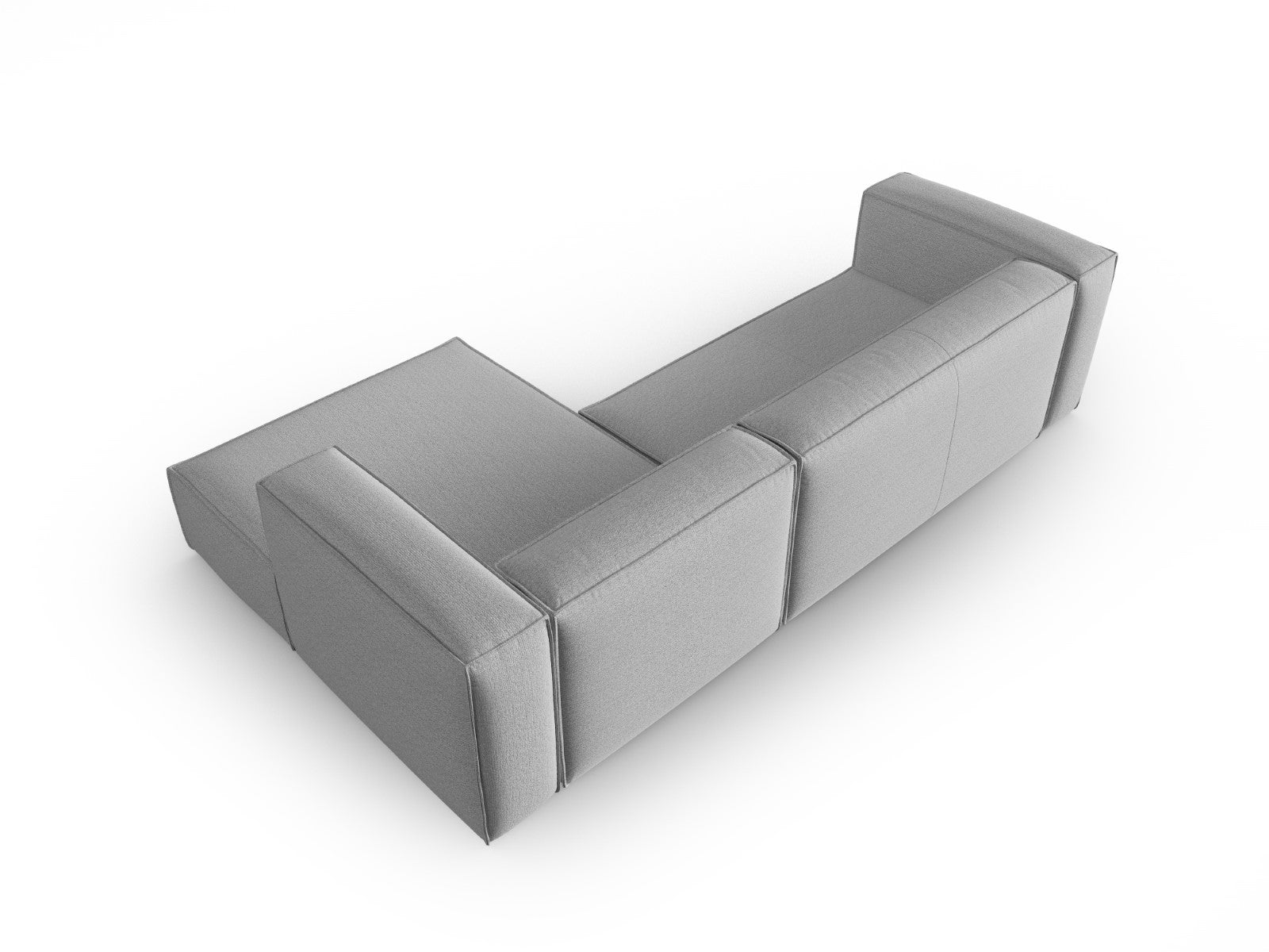 Cosmopolitan Design - Divano angolare destro "Mackay" 4 posti in velluto strutturato grigio 