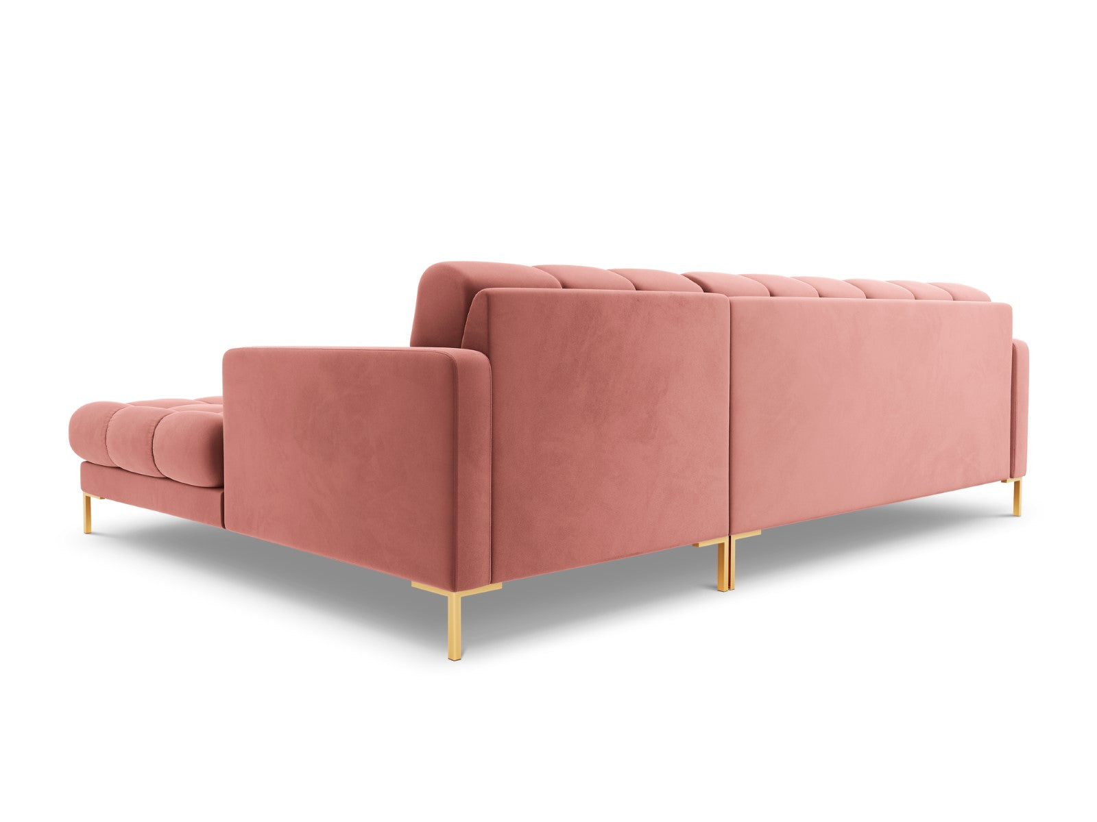 Cosmopolitan Design - Divano angolare destro "Bali" 5 posti in velluto rosa 