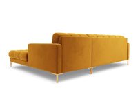 Cosmopolitan Design - Divano angolare destro "Bali" 5 posti in velluto giallo 