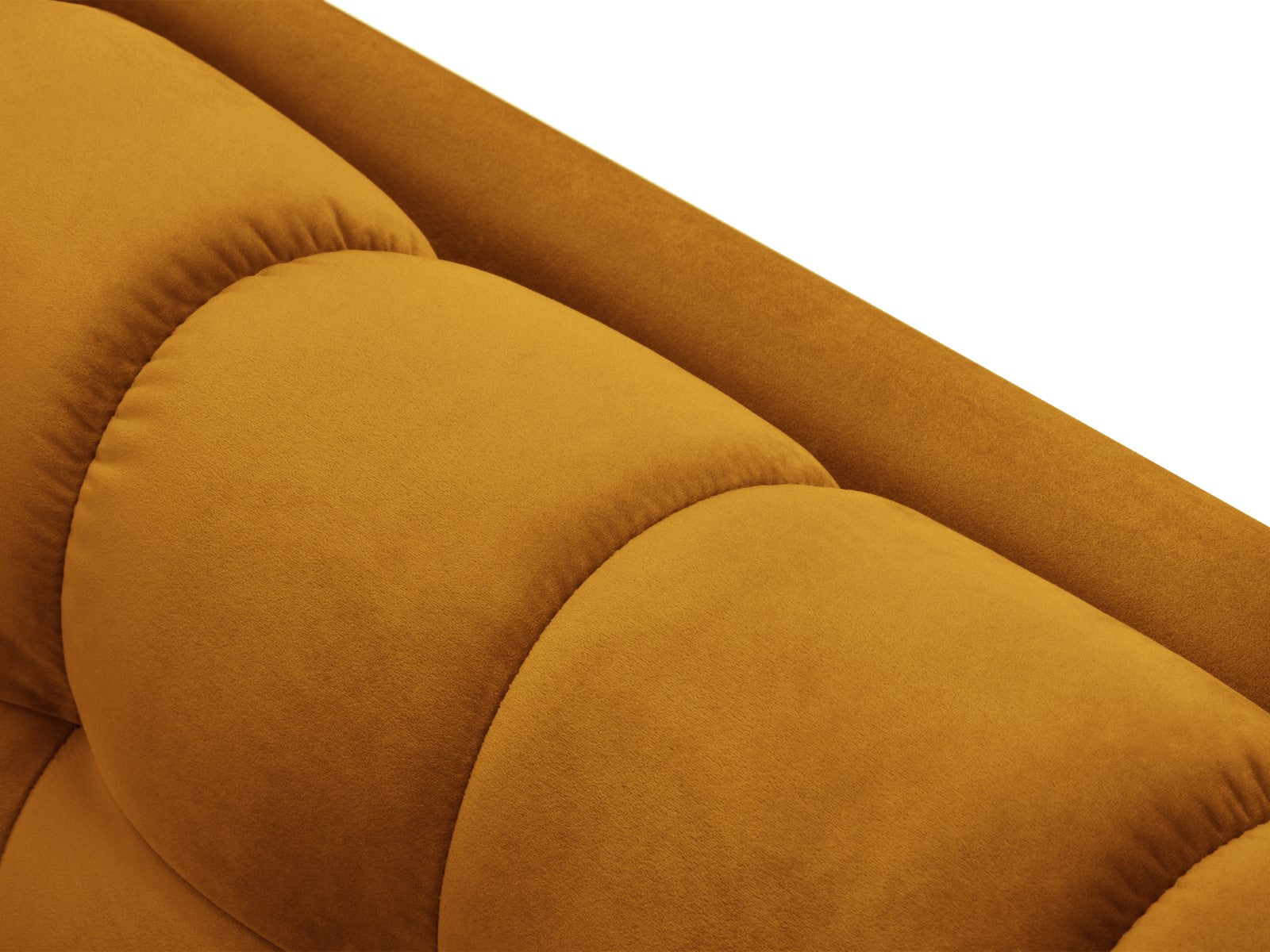 Cosmopolitan Design - Divano angolare destro "Bali" 5 posti in velluto giallo 