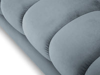 Cosmopolitan Design - Divano angolare destro "Bali" 5 posti in velluto azzurro 