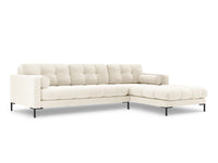 Cosmopolitan Design - Divano angolare destro "Bali" 5 posti in velluto beige chiaro 