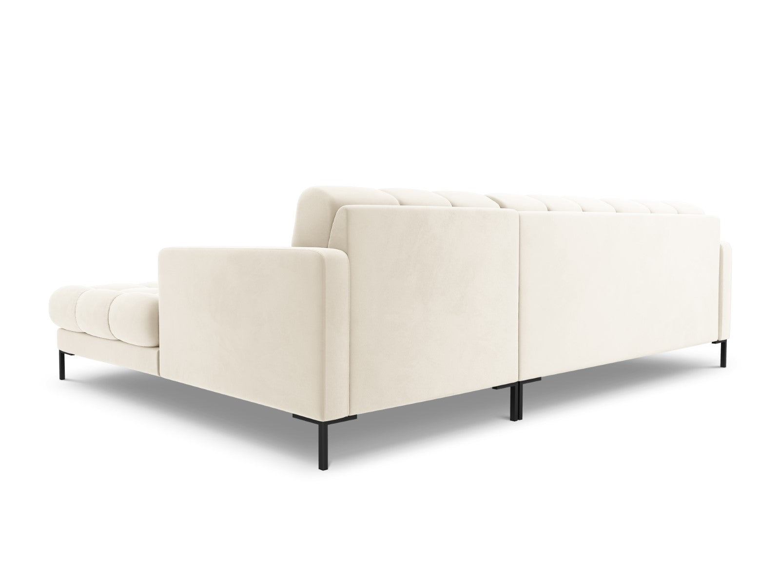 Cosmopolitan Design - Divano angolare destro "Bali" 5 posti in velluto beige chiaro 