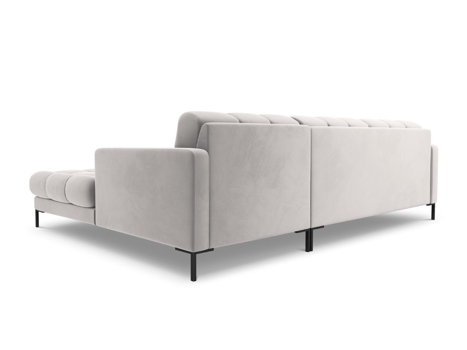 Cosmopolitan Design - Divano angolare destro "Bali" 5 posti in velluto argento 