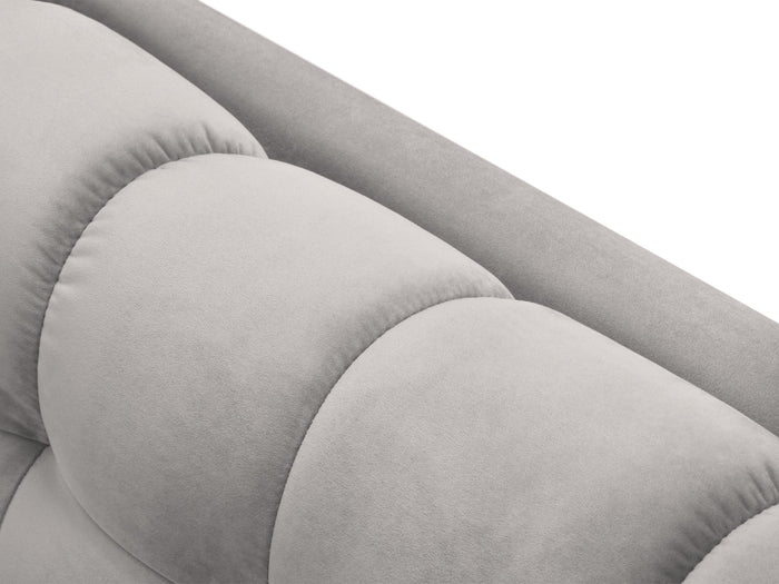 Cosmopolitan Design - Divano angolare destro "Bali" 5 posti in velluto argento 