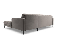 Cosmopolitan Design - Divano angolare destro "Bali" 5 posti in velluto grigio chiaro 