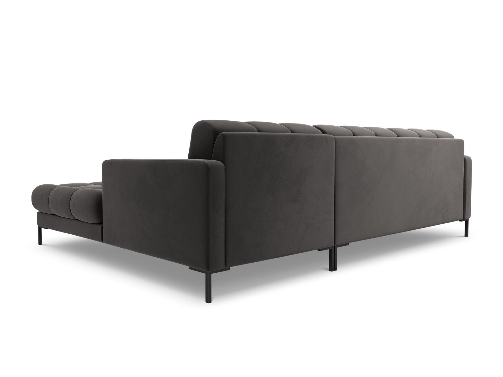 Cosmopolitan Design - Divano angolare destro "Bali" 5 posti in velluto grigio scuro 