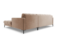 Cosmopolitan Design - Divano angolare destro "Bali" 5 posti in velluto beige 
