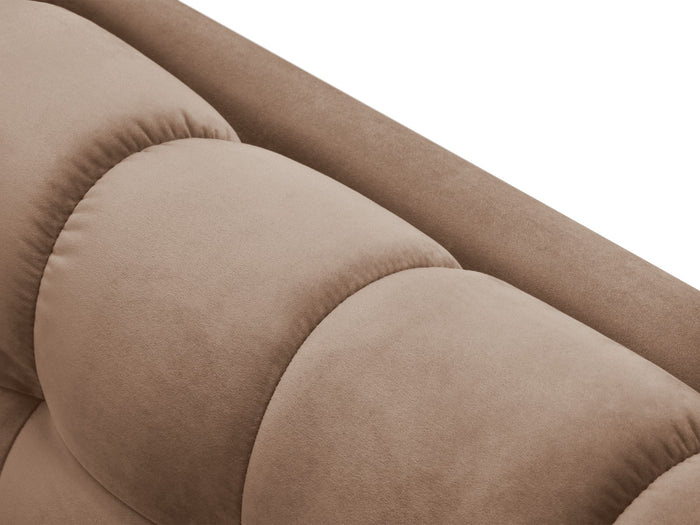 Cosmopolitan Design - Divano angolare destro "Bali" 5 posti in velluto beige 