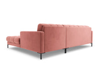 Cosmopolitan Design - Divano angolare destro "Bali" 5 posti in velluto rosa 