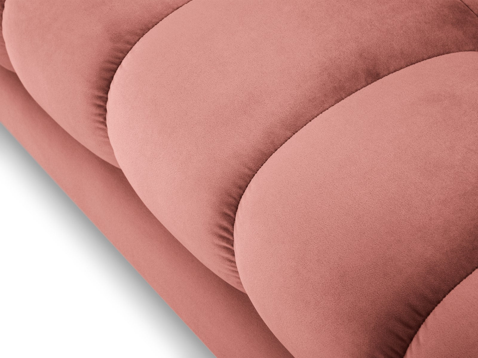 Cosmopolitan Design - Divano angolare destro "Bali" 5 posti in velluto rosa 