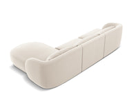 Cosmopolitan Design - Divano angolare destro "Tulum" 4 posti in velluto beige chiaro 