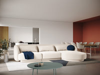 Cosmopolitan Design - Divano angolare destro "Tulum" 4 posti in velluto beige chiaro 