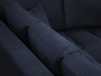 Cosmopolitan Design - Divano angolare destro "Hastings" 5 posti in velluto blu reale 