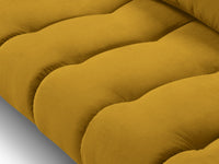 Cosmopolitan Design - Divano angolare destro "Hastings" 5 posti in velluto giallo 