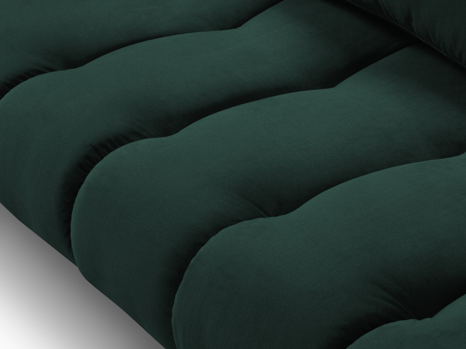 Cosmopolitan Design - Divano angolare destro "Hastings" 5 posti in velluto verde bottiglia 