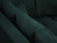 Cosmopolitan Design - Divano angolare destro "Hastings" 5 posti in velluto verde bottiglia 