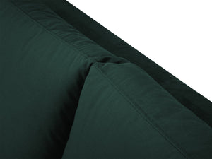 Cosmopolitan Design - Divano angolare destro "Hastings" 5 posti in velluto verde bottiglia 