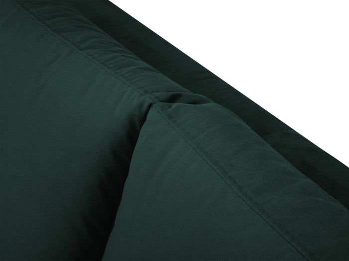 Cosmopolitan Design - Divano angolare destro "Hastings" 5 posti in velluto verde bottiglia 