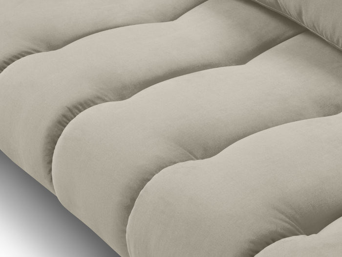 Cosmopolitan Design - Divano angolare destro "Hastings" 5 posti in velluto beige 