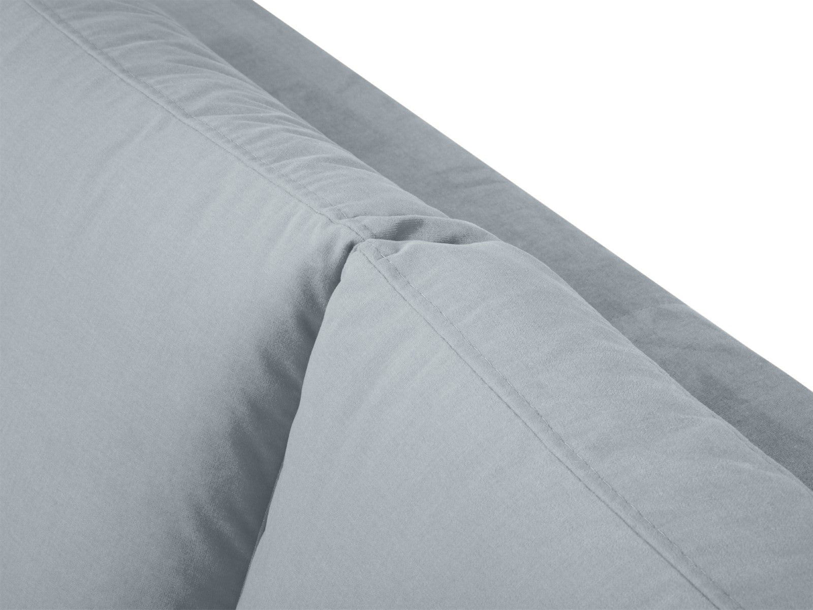 Cosmopolitan Design - Divano angolare destro "Hastings" 5 posti in velluto azzurro 