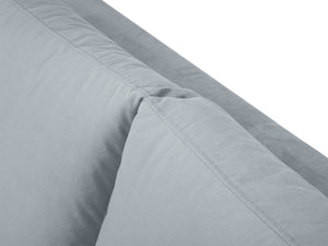 Cosmopolitan Design - Divano angolare destro "Hastings" 5 posti in velluto azzurro 