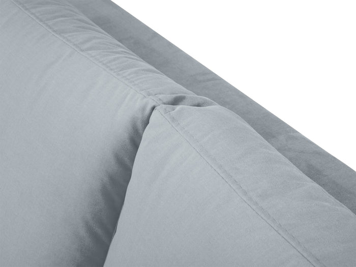 Cosmopolitan Design - Divano angolare destro "Hastings" 5 posti in velluto azzurro 