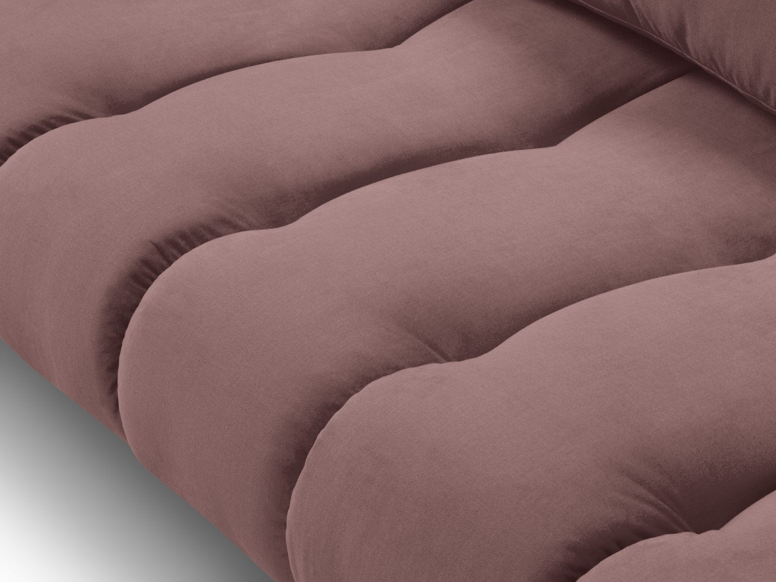 Cosmopolitan Design - Divano angolare destro "Hastings" 5 posti in velluto rosa 