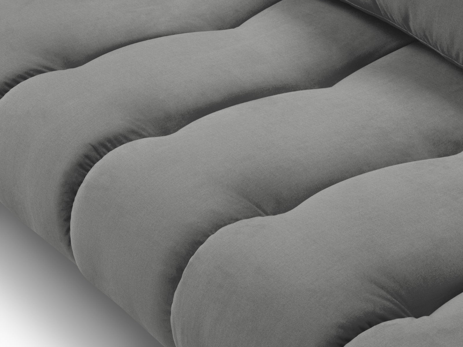 Cosmopolitan Design - Divano angolare destro "Hastings" 5 posti in velluto grigio 