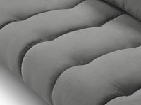 Cosmopolitan Design - Divano angolare destro "Hastings" 5 posti in velluto grigio 