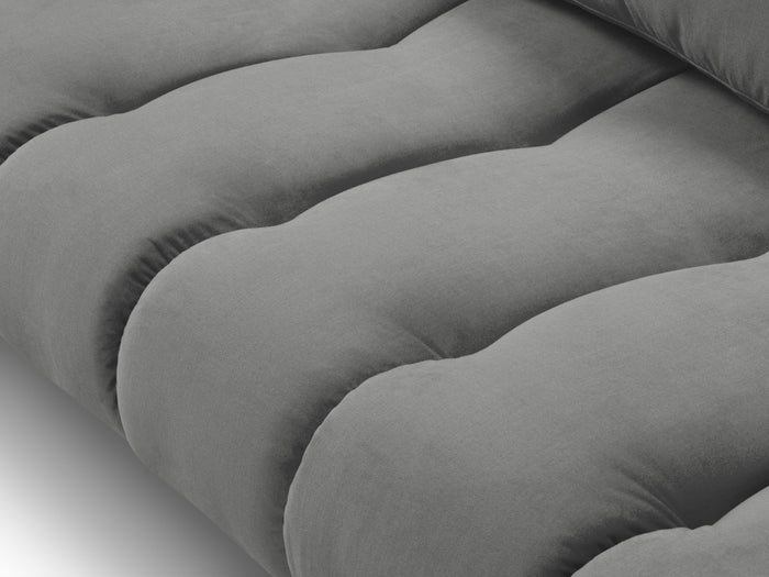 Cosmopolitan Design - Divano angolare destro "Hastings" 5 posti in velluto grigio 