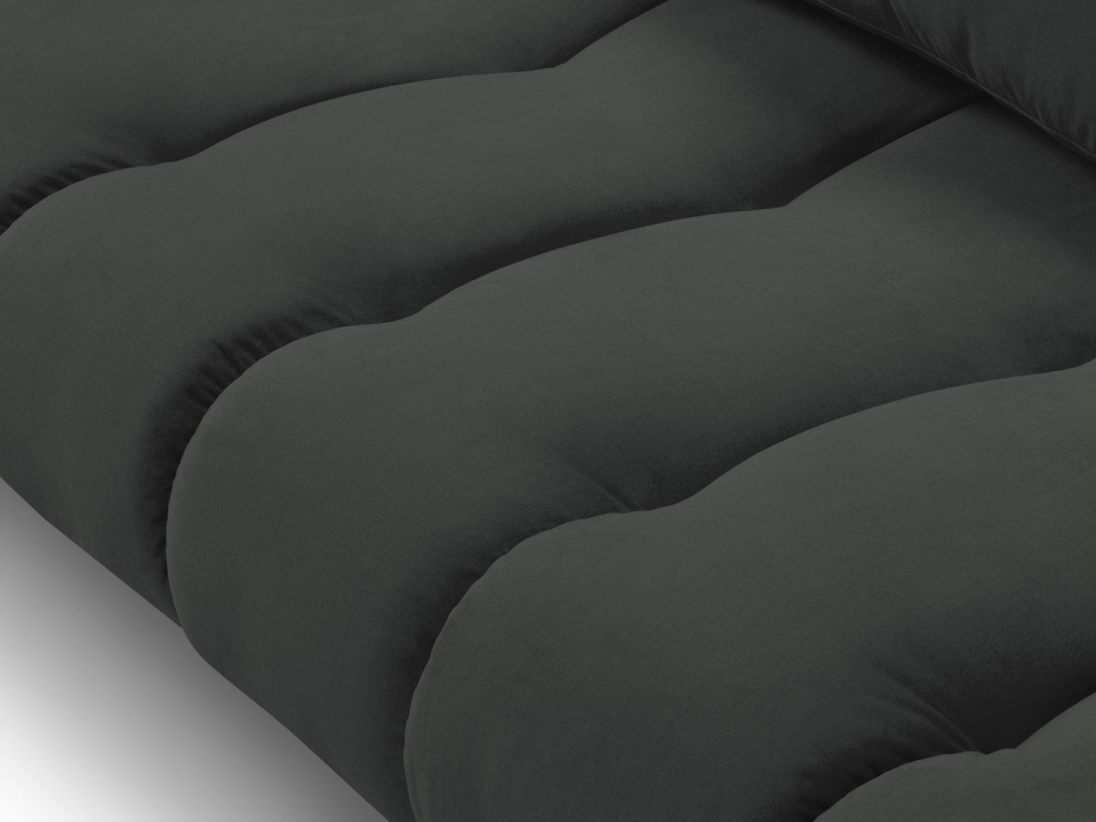 Cosmopolitan Design - Divano angolare destro "Hastings" 5 posti in velluto grigio scuro 