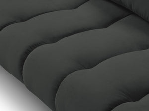 Cosmopolitan Design - Divano angolare destro "Hastings" 5 posti in velluto grigio scuro 