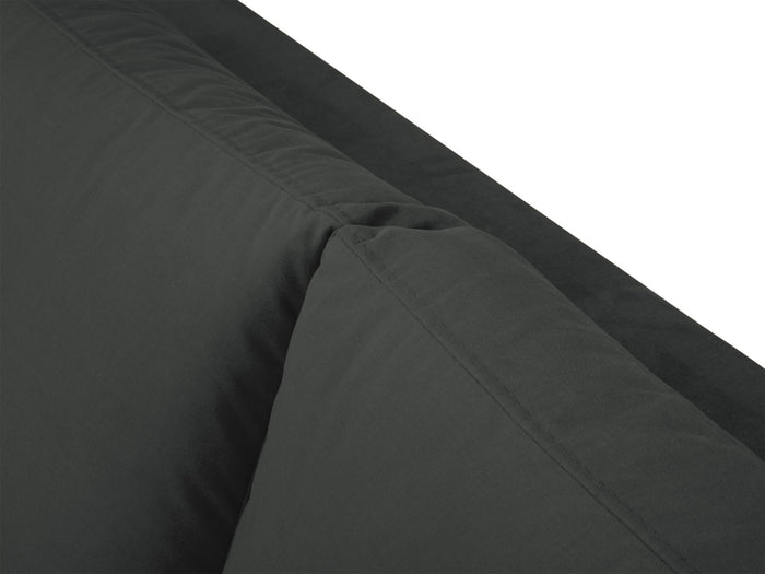 Cosmopolitan Design - Divano angolare destro "Hastings" 5 posti in velluto grigio scuro 