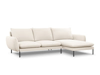 Cosmopolitan Design - Divano angolare destro "Vienna" 5 posti in bouclé beige 