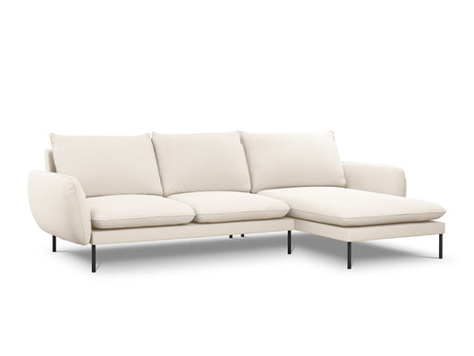 Cosmopolitan Design - Divano angolare destro "Vienna" 5 posti in bouclé beige 