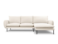 Cosmopolitan Design - Divano angolare destro "Vienna" 5 posti in bouclé beige 