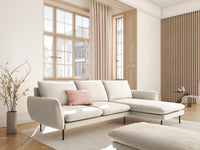 Cosmopolitan Design - Divano angolare destro "Vienna" 5 posti in bouclé beige 