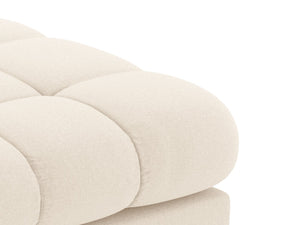 Cosmopolitan Design - Divano angolare destro "Bali" 5 posti in tessuto strutturato beige chiaro 