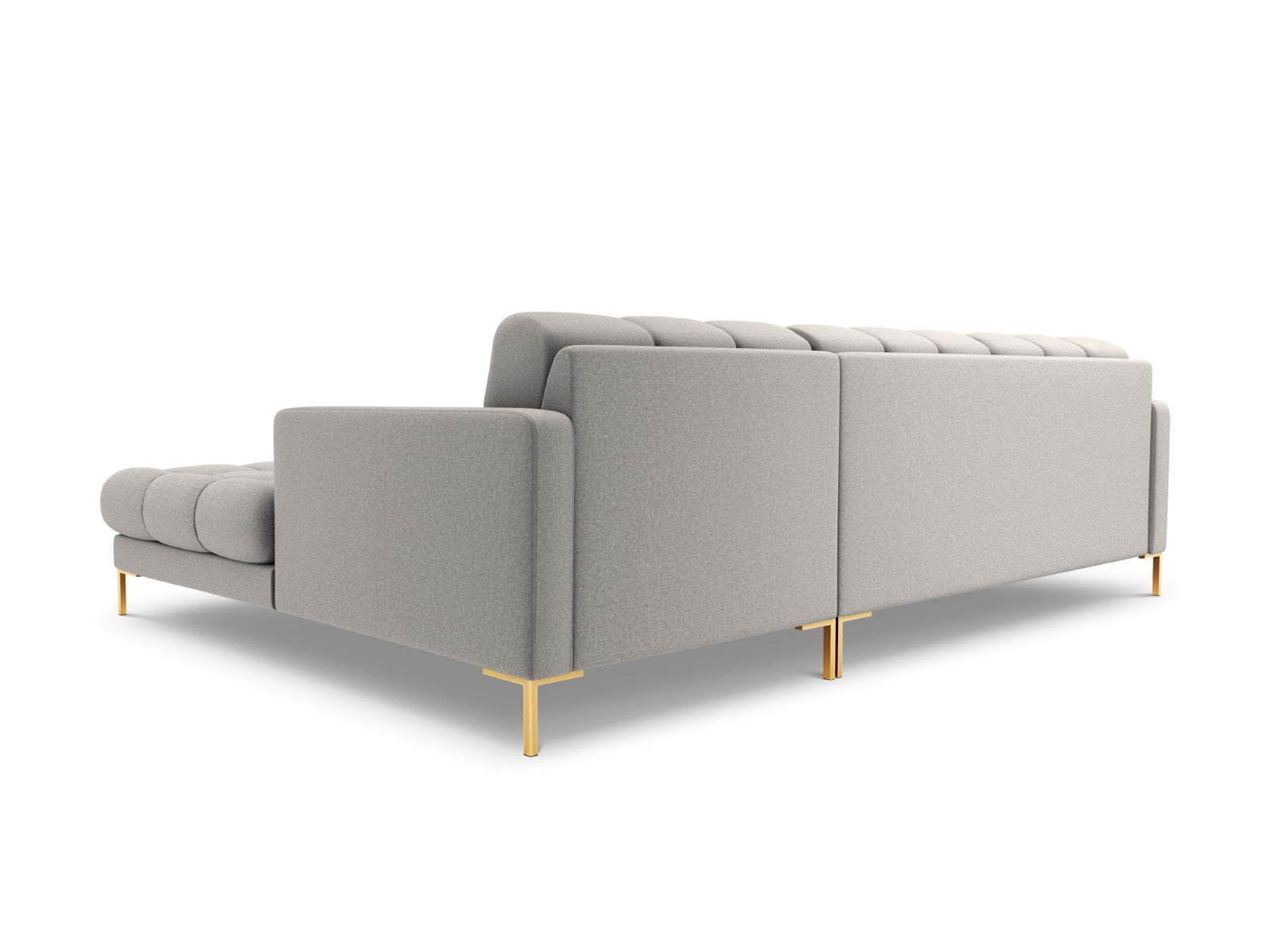 Cosmopolitan Design - Divano angolare destro "Bali" 5 posti in tessuto strutturato grigio chiaro 