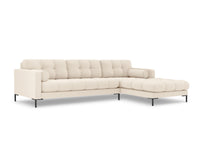 Cosmopolitan Design - Divano angolare destro "Bali" 5 posti in tessuto strutturato beige chiaro 