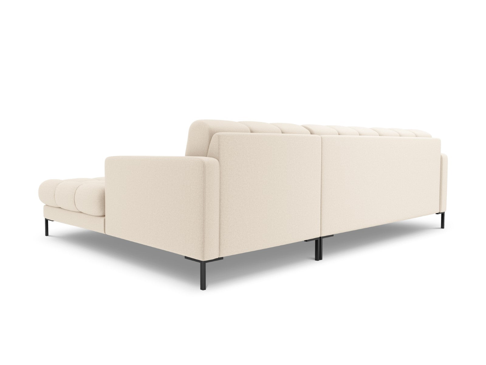 Cosmopolitan Design - Divano angolare destro "Bali" 5 posti in tessuto strutturato beige chiaro 