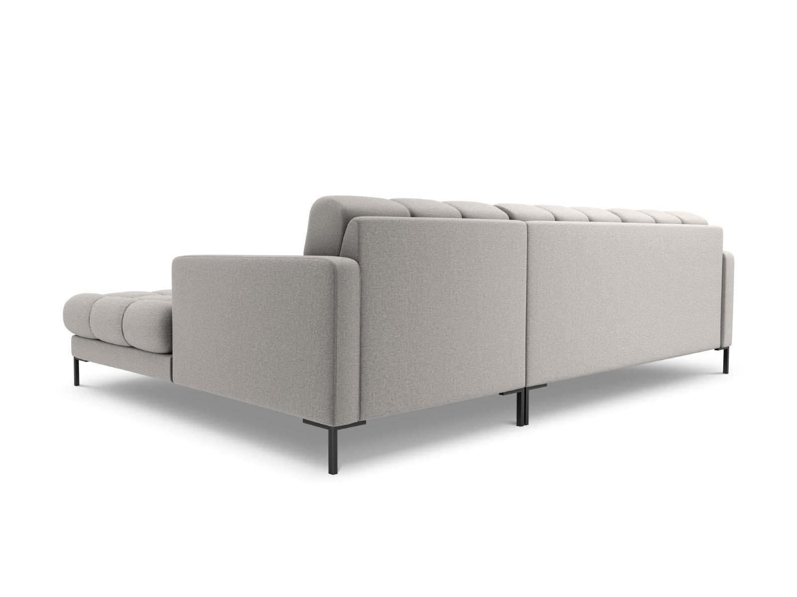 Cosmopolitan Design - Divano angolare destro "Bali" 5 posti in tessuto strutturato grigio chiaro 