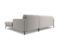 Cosmopolitan Design - Divano angolare destro "Bali" 5 posti in tessuto strutturato grigio chiaro 