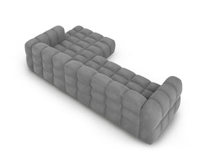 Cosmopolitan Design - Divano angolare modulare destro "Sky" 4 posti in velluto grigio chiaro 