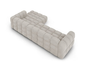 Cosmopolitan Design - Divano angolare modulare destro "Sky" 4 posti in velluto beige chiaro 