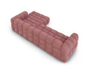 Cosmopolitan Design - Divano angolare modulare destro "Sky" 4 posti in velluto salmone 